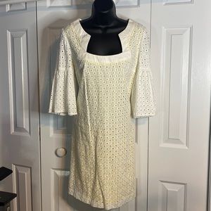 Trina Turk White Eyelet Sunny Shift Dress